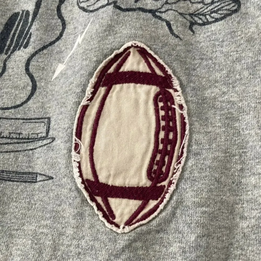 Gymboree Double Sleeve Tee - Football, Pizza - Gray Blue - 4